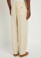 The Elder Statesman Pashmina Norm Wool and Cashmere-blend Trousers Off White