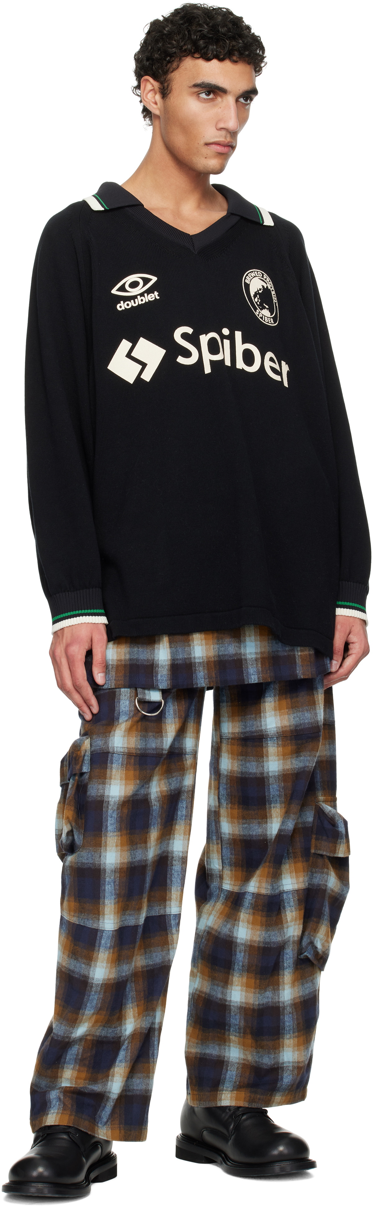 doublet Black Team Spiber Football Sweater