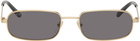 Gucci Gold Rectangular Sunglasses