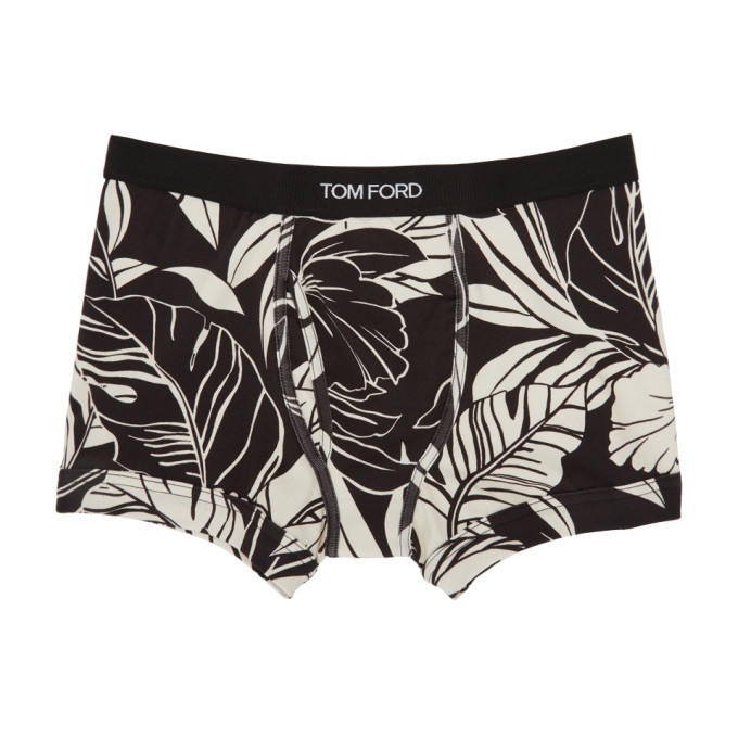Photo: Tom Ford Black and White Cotton Hibiscus Boxer Briefs