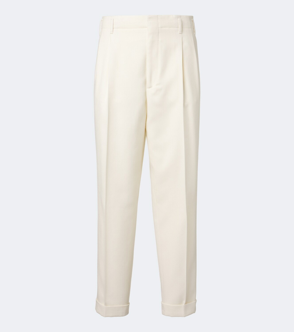Brunello Cucinelli Pleated wool and cotton straight pants