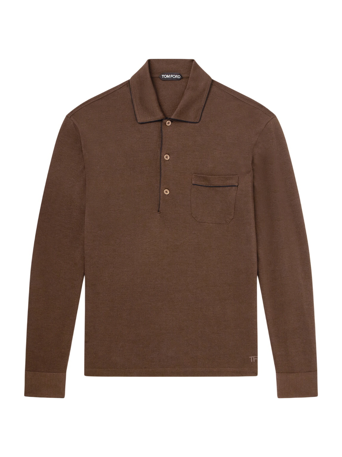 TOM FORD - Slim-Fit Garment-Dyed Cotton-Piqué Polo Shirt - Brown