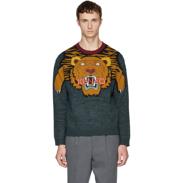 Photo: Kenzo Multicolor Intarsia Tiger Sweater 