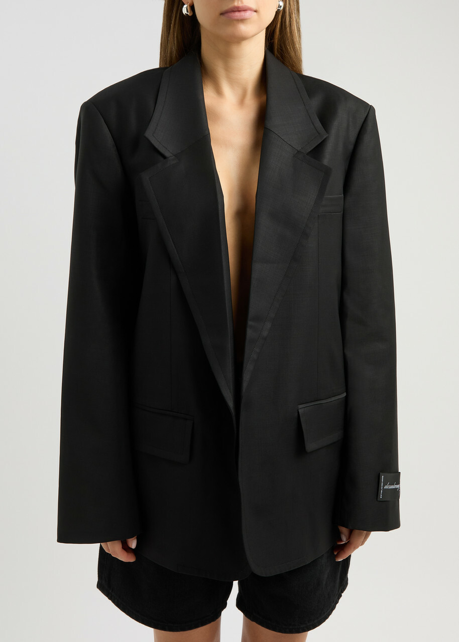 Alexander Wang Shirt-layered Wool-blend Blazer Black