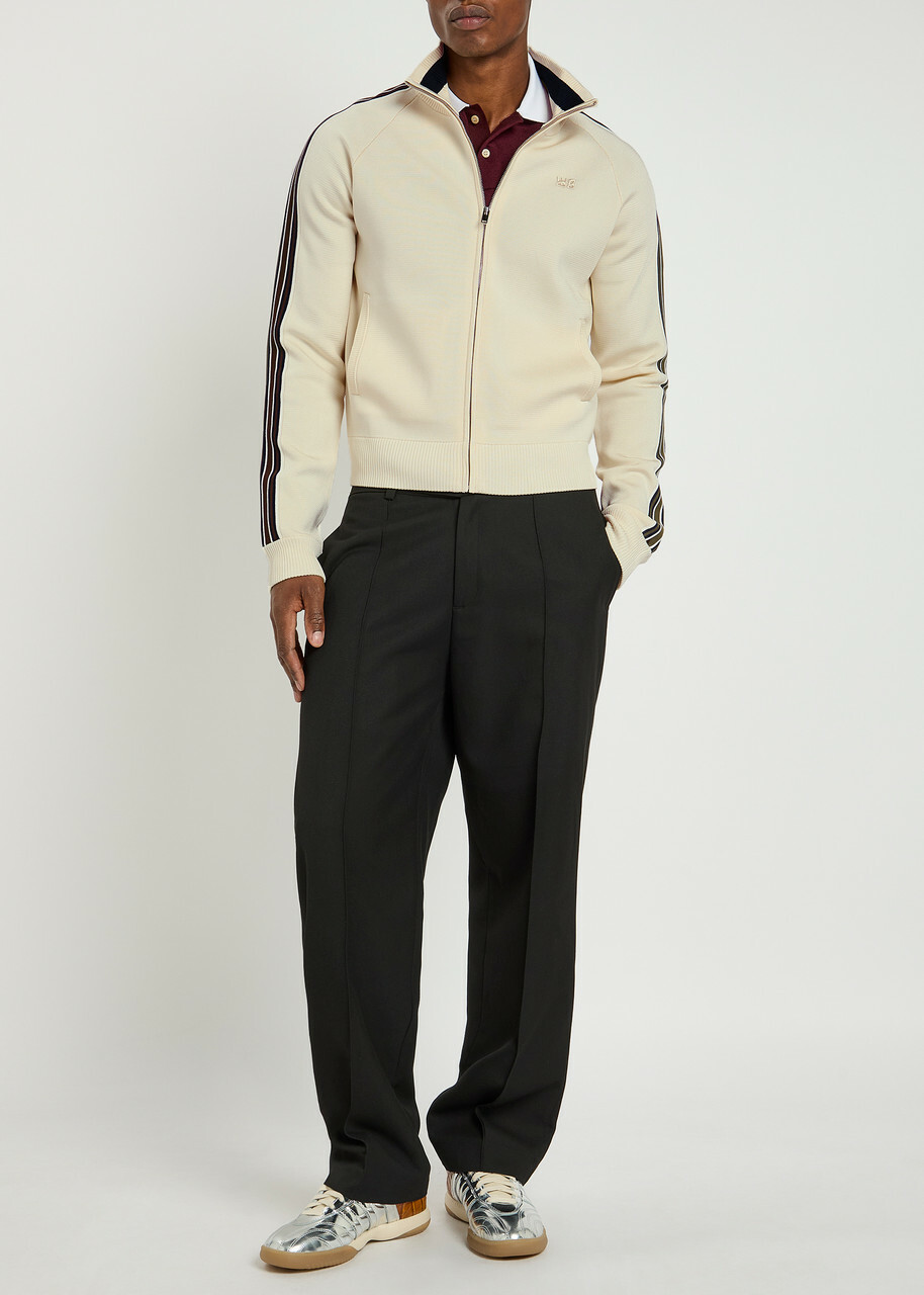 Wales Bonner Fine-knit Track Jacket Cream