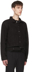 HELIOT EMIL Black Denim Deconstructed Jacket