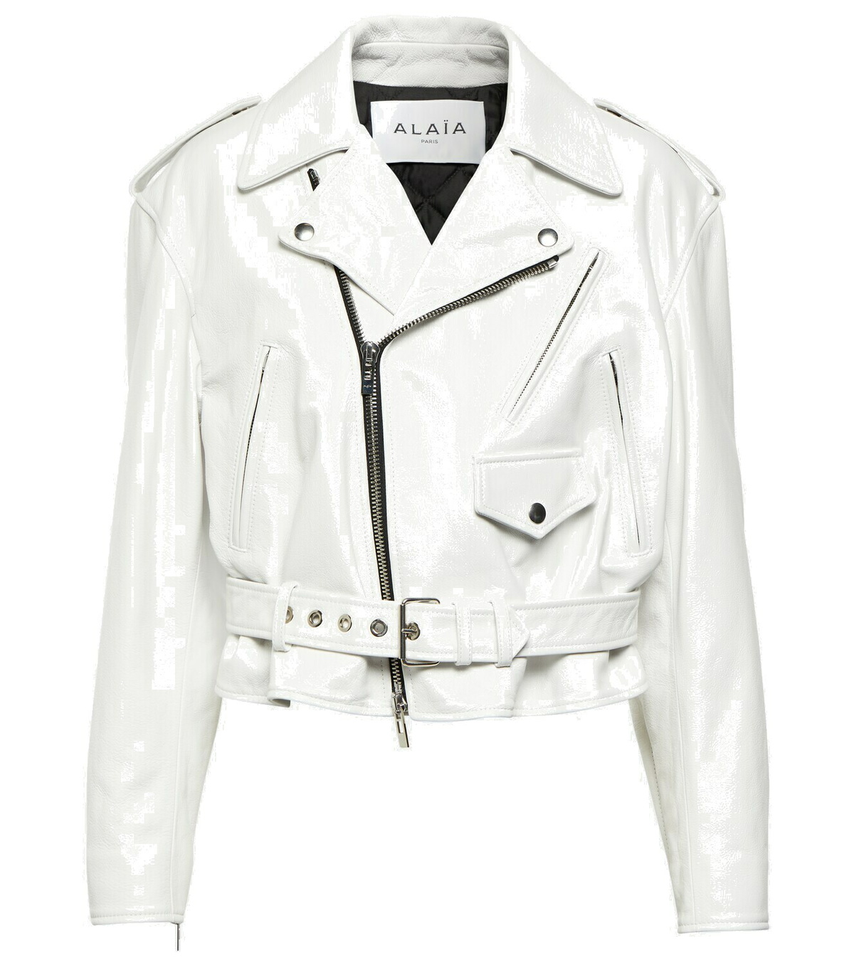 Alaïa Cropped leather biker jacket ALAÏA