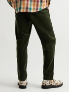 OrSlow - New Yorker Tapered Cotton-Blend Corduroy Drawstring Trousers - Green