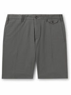 Incotex - Slim-Fit Stretch-Cotton Poplin Bermuda Shorts - Gray