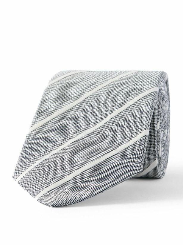 Photo: Richard James - Striped Silk and Linen-Blend Gabardine Neck Tie