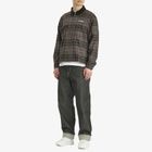 Awake NY Men's Plaid Flannel Zip Overshirt in Brown
