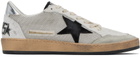 Golden Goose White & Silver Ball Star Sneakers