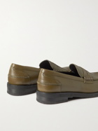 VINNY's - Paname Full-Grain Leather Penny Loafers - Green