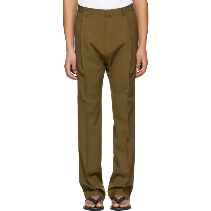 Photo: Lanvin Brown One Pleat Trousers 