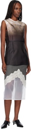 Jil Sander Brown & Pink Burnt Bouquet Printed Sleeveless Top