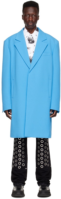 Photo: We11done Blue Polyester Coat
