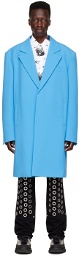 We11done Blue Polyester Coat