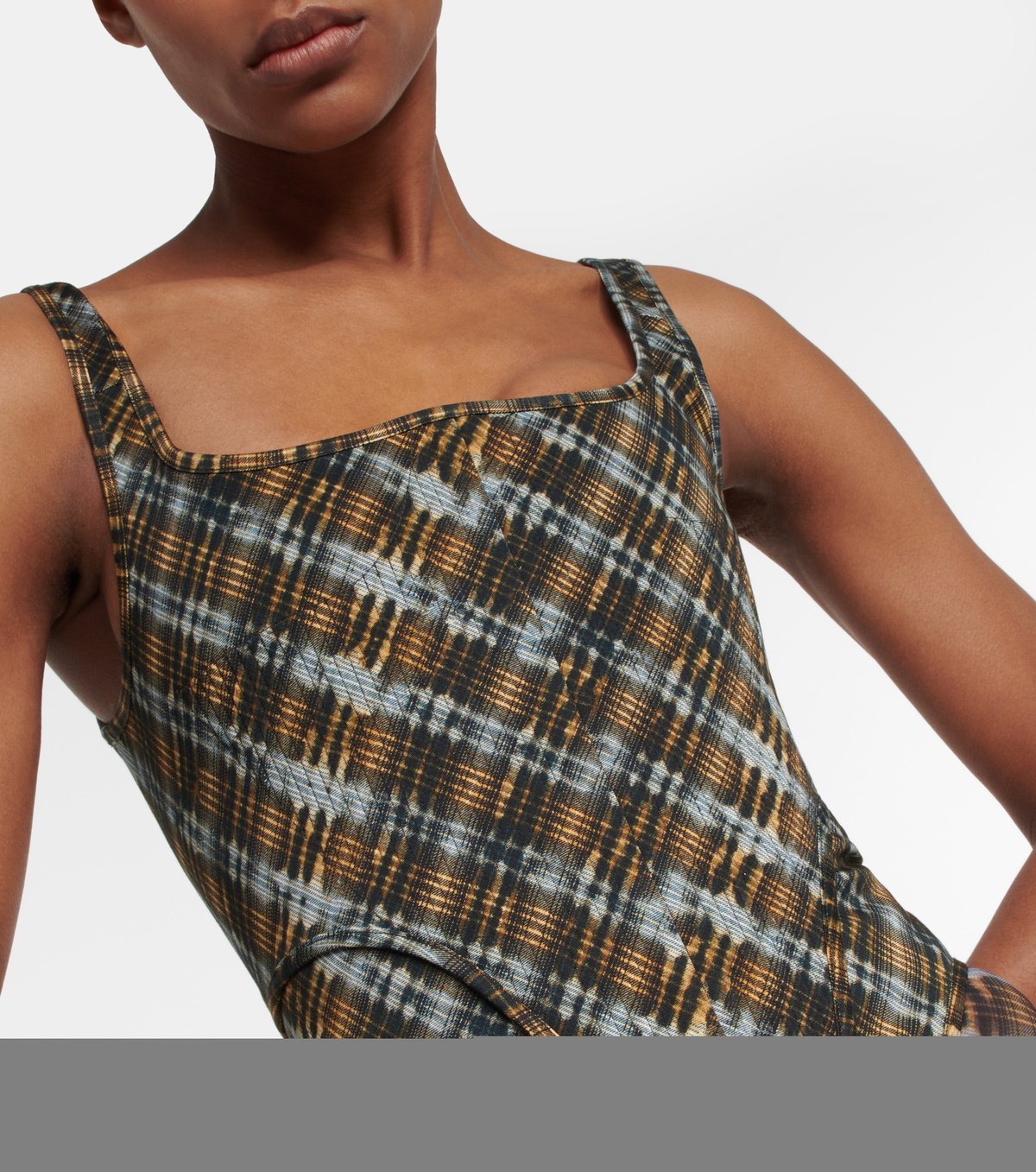 KNWLS - Checked corset top