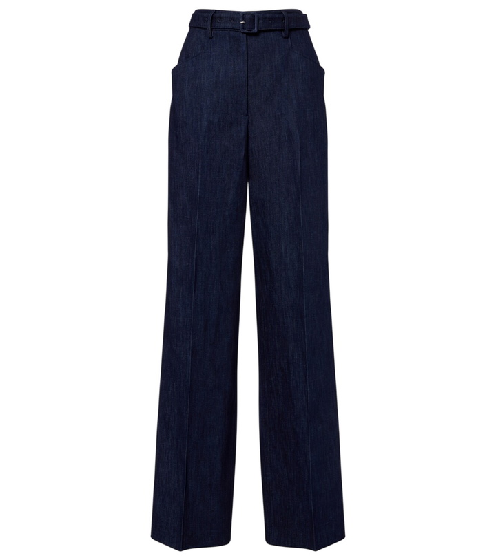 Photo: Gabriela Hearst Norman belted denim wide-leg pants
