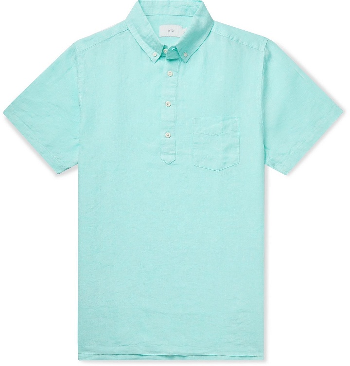 Photo: Onia - Josh Button-Down Collar Linen Shirt - Blue