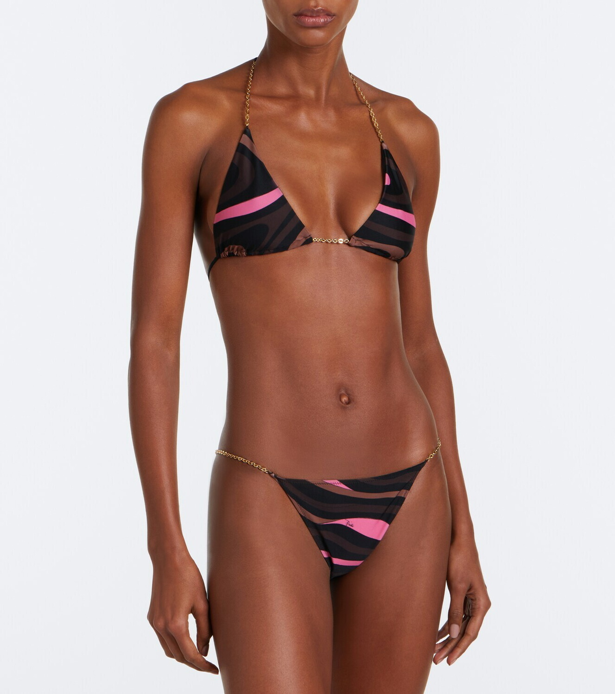Pucci Marmo chain-detail bikini top