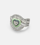 Kamyen 18kt white gold ring with diamonds
