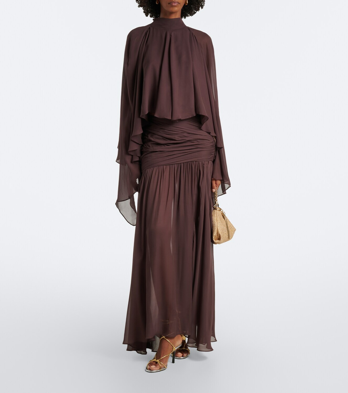 De La Vali Amaya gathered chiffon maxi skirt