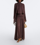 De La Vali Amaya gathered chiffon maxi skirt