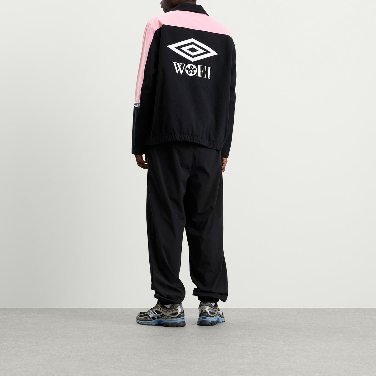 Umbro Men's x WOEI Drill Top in Black/Pink