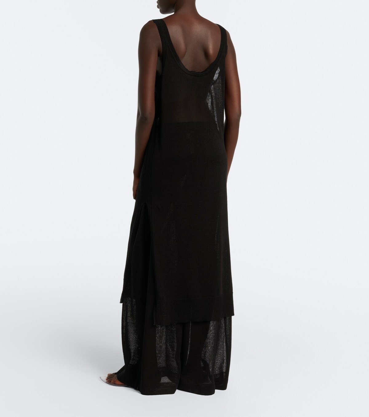 Alaïa Semi-sheer linen and silk midi dress