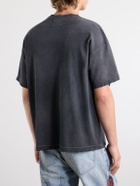 Satoshi Nakamoto - Tourist Logo-Print Distressed Cotton-Jersey T-Shirt - Black