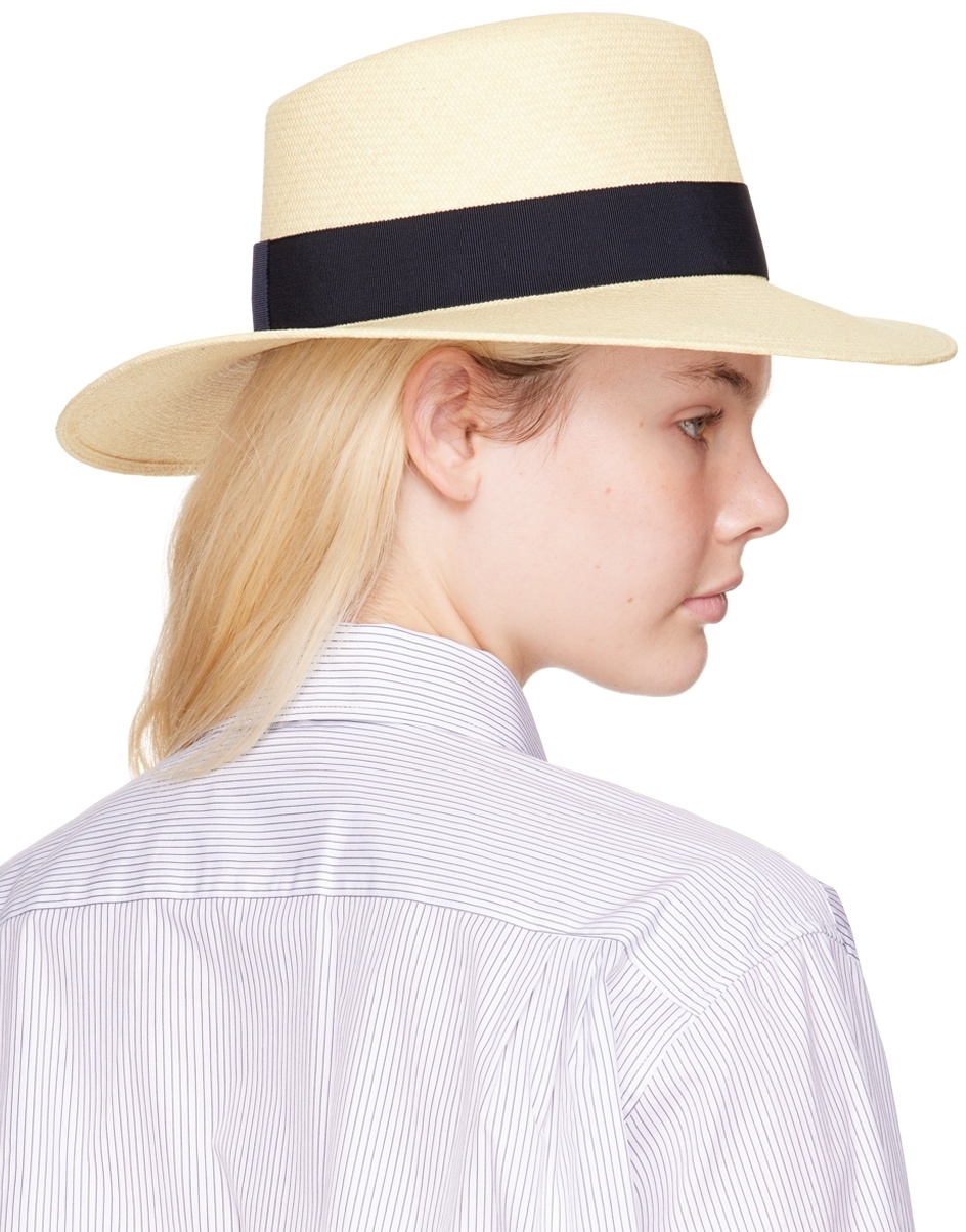 Maison Michel Beige & Navy Charles Fedora