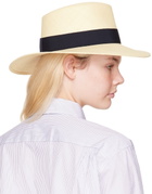 Maison Michel Beige & Navy Charles Fedora
