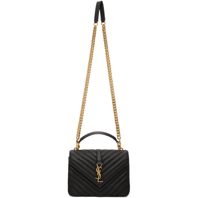 Ysl college bag medium best sale black gold