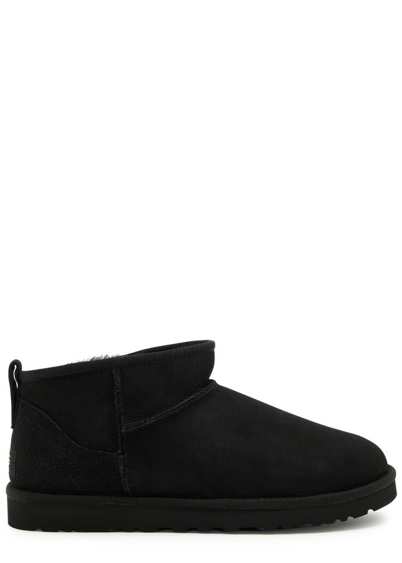 Photo: Ugg Classic Ultra Mini Suede Ankle Boots Black
