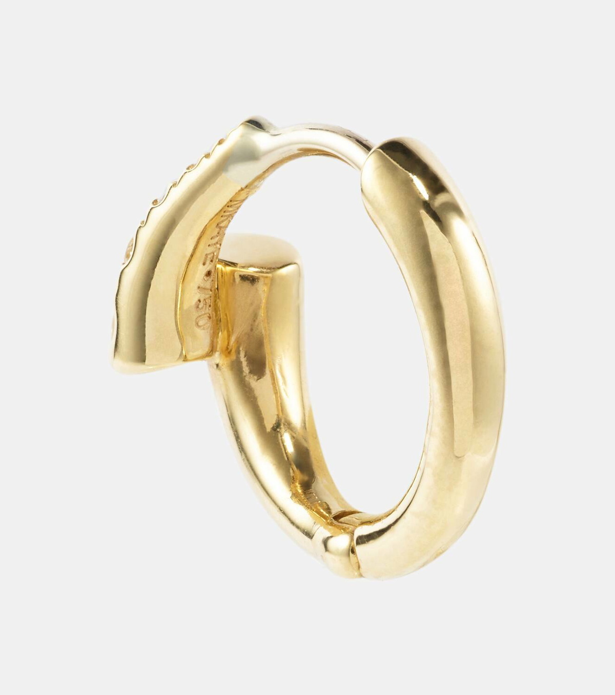 Melissa Kaye Lola Huggie 18kt gold hoop earrings with diamonds