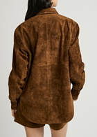 Aexae Panelled Suede Shirt Brown