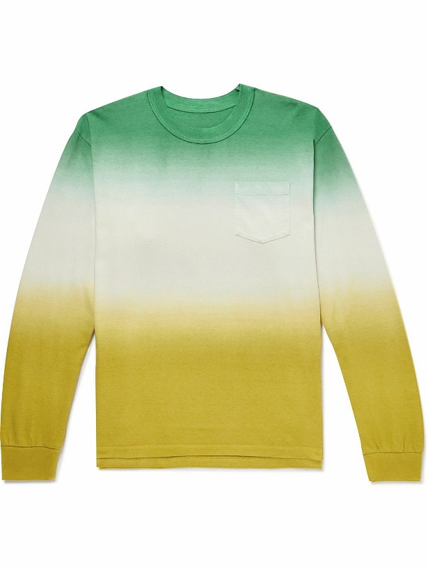 Photo: Sacai - Dip-Dyed Cotton-Jersey T-Shirt - Green