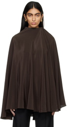 Marie Adam-Leenaerdt Brown Cape Blouse