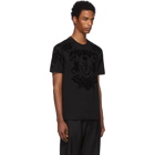 Dolce and Gabbana Black Logo Flocked T-Shirt