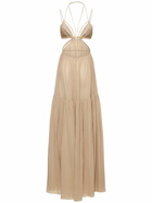 NENSI DOJAKA - Triangle Bra Cutout Belted Long Dress