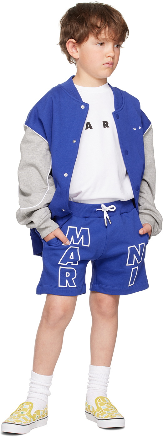 Marni Kids Blue Elasticized Shorts