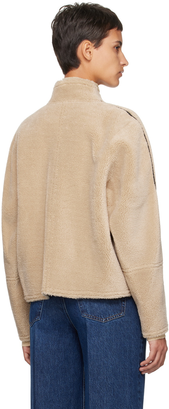 LOW CLASSIC Beige & Black Reversible Faux-Leather Jacket