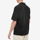 Eastlogue Men's Mechanic Zip Short Sleeve Shirt in Black Crochet