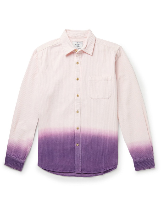 Photo: Portuguese Flannel - Dip-Dyed Cotton-Corduroy Shirt - Pink