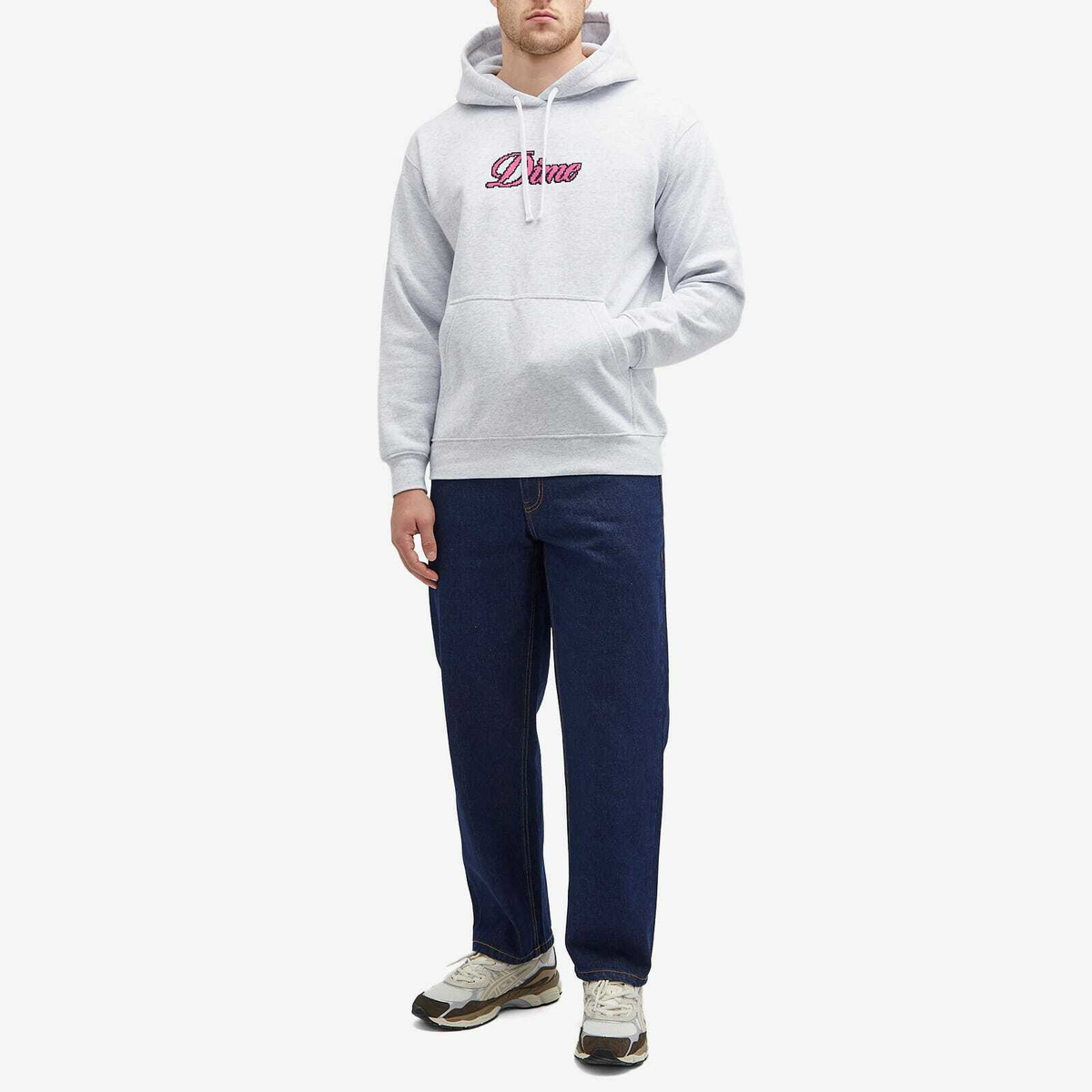 Dime Men's Pixel Cursive Hoodie in Ash Dime