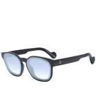 Moncler Men's ML0086 Sunglasses in Black/Smoke Mirror