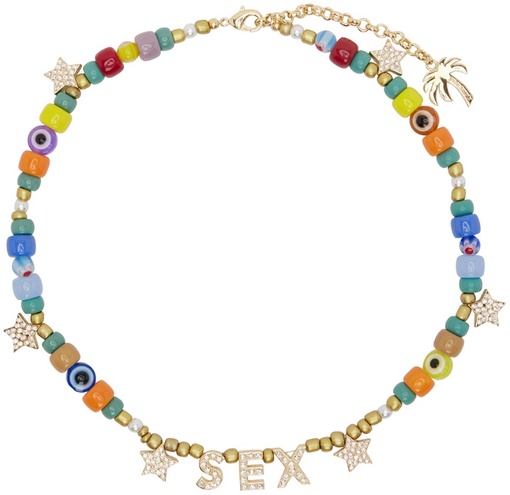 Photo: Palm Angels Multicolor 'Sex' Beads Necklace