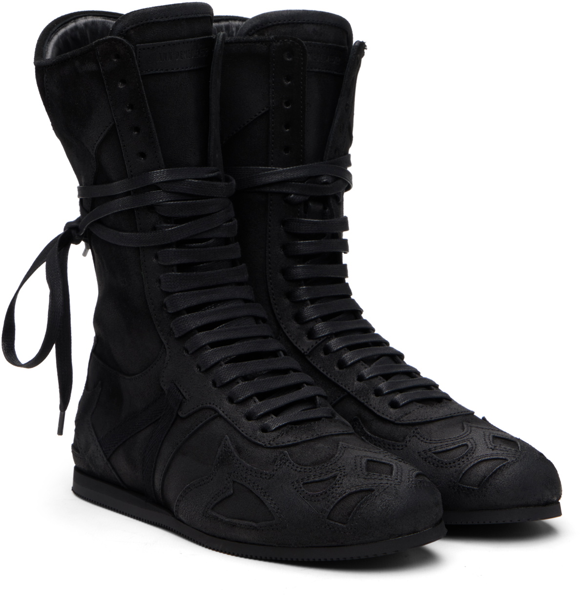 Ann Demeulemeester Black Palne High-Top Boxing Sneakers