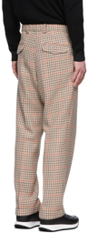 Boss Beige Russell Athletic Edition Houndstooth Trousers